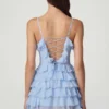 Robe A-line à volants et lacets Lolina, bleu poudré Robe A-line à volants et lacets Lolina, bleu poudré