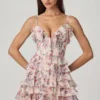 Robe A-line à volants et lacets Lolina, imprimé floral Primrose Robe A-line à volants et lacets Lolina, imprimé floral Primrose