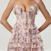 Robe A-line à volants et lacets Lolina, imprimé floral Primrose Robe A-line à volants et lacets Lolina, imprimé floral Primrose