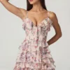 Robe A-line à volants et lacets Lolina, imprimé floral Primrose Robe A-line à volants et lacets Lolina, imprimé floral Primrose