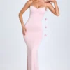 Robe Aldona en jersey fluide à appliqués floraux, couleur blush Robe Aldona en jersey fluide à appliqués floraux, couleur blush