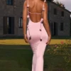 Robe Aldona en jersey fluide à appliqués floraux, couleur blush Robe Aldona en jersey fluide à appliqués floraux, couleur blush
