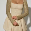 Robe Aletta à ourlet bouffant orné de paillettes dorées Robe Aletta à ourlet bouffant orné de paillettes dorées
