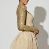 Robe Aletta à ourlet bouffant orné de paillettes dorées Robe Aletta à ourlet bouffant orné de paillettes dorées