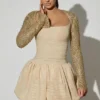 Robe Aletta à ourlet bouffant orné de paillettes dorées Robe Aletta à ourlet bouffant orné de paillettes dorées