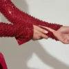 Robe Aletta à ourlet bouffant orné, rouge Robe Aletta à ourlet bouffant orné, rouge