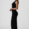 Robe asymétrique à découpes et ornements Persephone, en noir Robe asymétrique à découpes et ornements Persephone, en noir