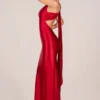 Robe asymétrique à nouer dans le dos Adelina, couleur rose rouge Robe asymétrique à nouer dans le dos Adelina, couleur rose rouge