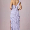Robe asymétrique à volants et lacets Hera en lilas Robe asymétrique à volants et lacets Hera en lilas