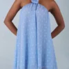 Robe babydoll à dos nu Evania à imprimé pois bleus Robe babydoll à dos nu Evania à imprimé pois bleus