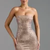 Robe bandeau Aurora ornée, couleur amande Robe bandeau Aurora ornée, couleur amande