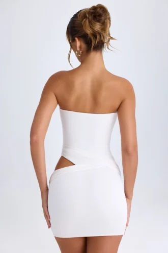 Robe bandeau à découpes Damia en blanc
