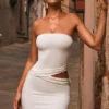 Robe bandeau à découpes Damia en blanc Robe bandeau à découpes Damia en blanc