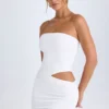 Robe bandeau à découpes Damia en blanc Robe bandeau à découpes Damia en blanc
