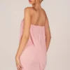 Robe bandeau drapée Alessandra en rose poudré Robe bandeau drapée Alessandra en rose poudré