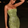 Robe bandeau ornée Aurora, vert poire Robe bandeau ornée Aurora, vert poire