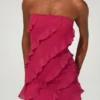 Robe bandeau Tatiana à volants, couleur fuchsia Robe bandeau Tatiana à volants, couleur fuchsia