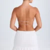 Robe bandeau à volants et découpes Misa, blanche Robe bandeau à volants et découpes Misa, blanche