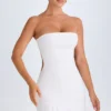 Robe bandeau à volants et découpes Misa, blanche Robe bandeau à volants et découpes Misa, blanche