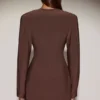 Robe blazer à simple boutonnage Azelie, couleur chocolat