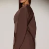 Robe blazer à simple boutonnage Azelie, couleur chocolat