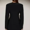 Robe blazer à simple boutonnage Azelie en noir Robe blazer à simple boutonnage Azelie en noir