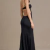 Robe bralette Fleurine en satin orné, couleur noire Robe bralette Fleurine en satin orné, couleur noire