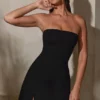 Robe Brielle à encolure bandeau, couleur noire Robe Brielle à encolure bandeau, couleur noire