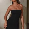 Robe Brielle à encolure bandeau, couleur noire Robe Brielle à encolure bandeau, couleur noire