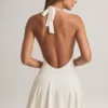 Robe Brooke en modal à dos nu et coupe trapèze, couleur blanche Robe Brooke en modal à dos nu et coupe trapèze, couleur blanche