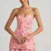 Robe bustier corsetée à ornements Eliseille, rose Robe bustier corsetée à ornements Eliseille, rose