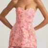 Robe bustier corsetée à ornements Eliseille, rose Robe bustier corsetée à ornements Eliseille, rose