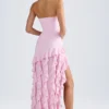 Robe bustier Diletta à volants, rose pâle Robe bustier Diletta à volants, rose pâle