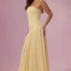 Robe bustier en jersey Evelina, couleur jaune beurre