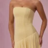 Robe bustier en jersey Evelina, couleur jaune beurre