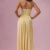 Robe bustier en jersey Evelina, couleur jaune beurre