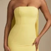 Robe bustier Imogene à détails de foulard, jaune pastel Robe bustier Imogene à détails de foulard, jaune pastel