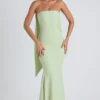 Robe bustier Imogene à détails foulard, vert printemps Robe bustier Imogene à détails foulard, vert printemps