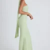 Robe bustier Imogene à détails foulard, vert printemps Robe bustier Imogene à détails foulard, vert printemps