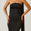 Robe bustier Mandi à détails foulard, en noir Robe bustier Mandi à détails foulard, en noir