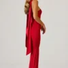 Robe bustier Mandi à détails foulard en rouge écarlate Robe bustier Mandi à détails foulard en rouge écarlate