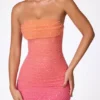 Robe bustier ornée Basel en dégradé rouge et orange Robe bustier ornée Basel en dégradé rouge et orange