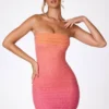 Robe bustier ornée Basel en dégradé rouge et orange Robe bustier ornée Basel en dégradé rouge et orange