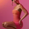 Robe bustier ornée Basel en dégradé rouge et orange Robe bustier ornée Basel en dégradé rouge et orange