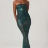 Robe bustier ornée Marleni en vert émeraude Robe bustier ornée Marleni en vert émeraude