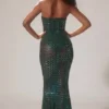 Robe bustier ornée Marleni en vert émeraude Robe bustier ornée Marleni en vert émeraude