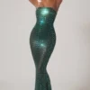 Robe bustier ornée Marleni en vert émeraude Robe bustier ornée Marleni en vert émeraude