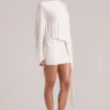 Robe cape drapée Lida en ivoire Robe cape drapée Lida en ivoire