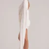 Robe cape drapée Lida en ivoire Robe cape drapée Lida en ivoire