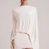 Robe cape drapée Lida en ivoire Robe cape drapée Lida en ivoire